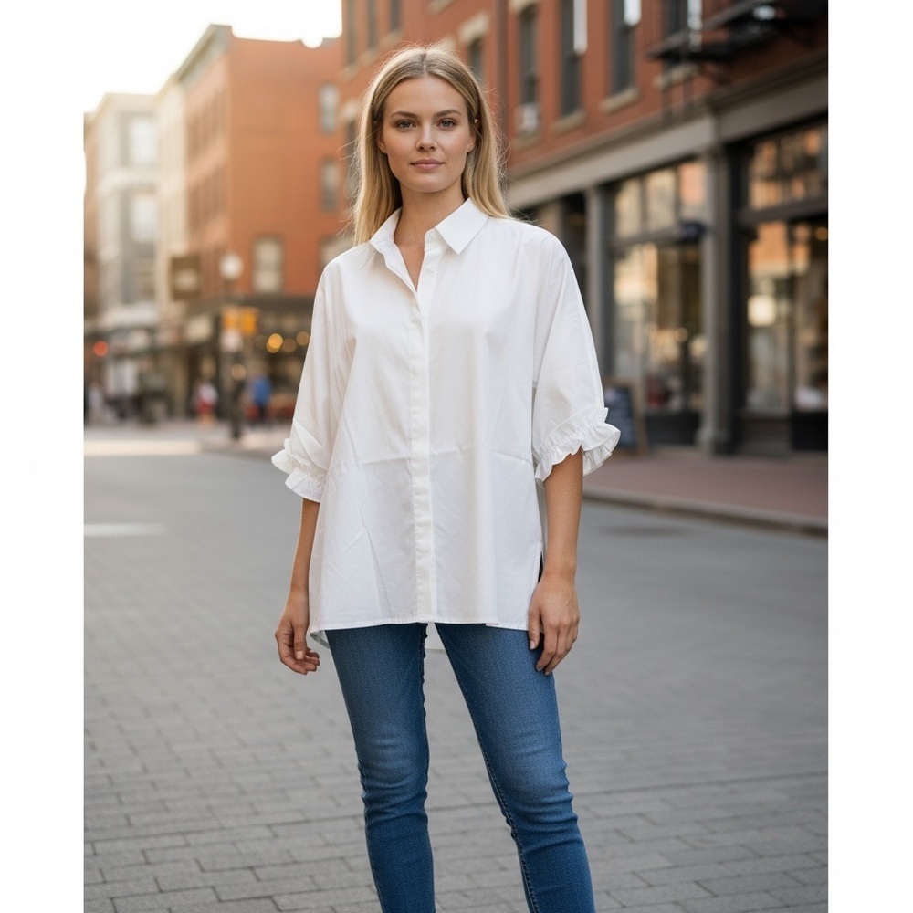 AMT White Batwing Top
New